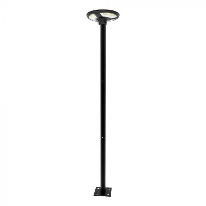 10W (1500 lm) LED solar light, round, with RF sensor, IP65, V-TAC, LiFePO4 3.2V 32650, 25Ah, neutral white light 4000K, stand not included.