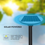 10W (1500 lm) LED solar light, round, with RF sensor, IP65, V-TAC, LiFePO4 3.2V 32650, 25Ah, neutral white light 4000K, stand not included.