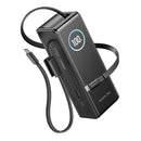 EcoFlow RAPID ārējais akumulators 25 000 mAh, 170 W, ar 2 USB-C pieslēgvietām, USB-A pieslēgvietu un TFT ekrānu, sudraba