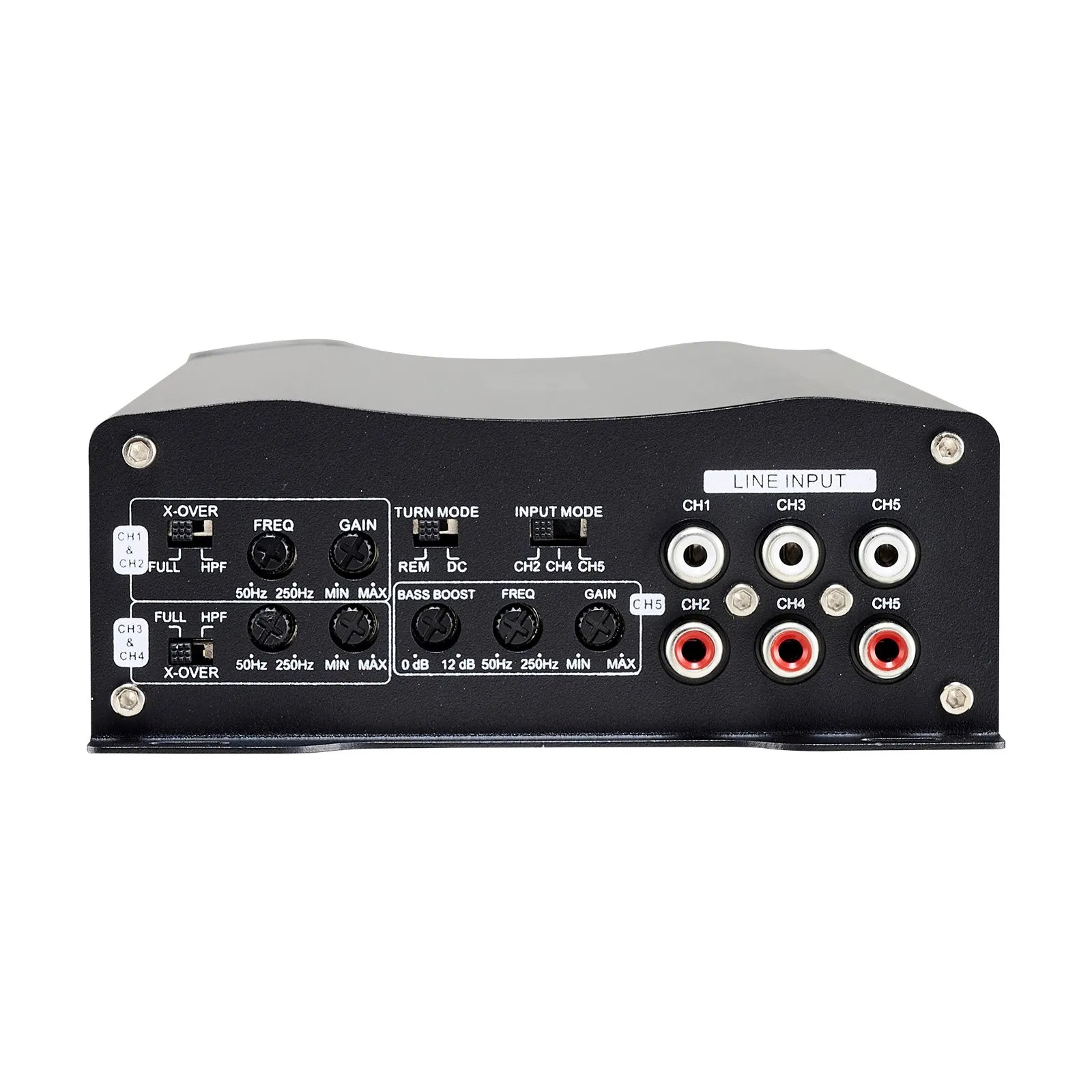 VEVOR 5 kanālu automašīnas audio pastiprinātājs, tiltojams daudzkanālu Class D stereo pastiprinātājs ar maksimālo jaudu 4 × 100 W pie 4 Ω / 4 × 200 W pie 2 Ω + 1 × 1000 W pie 2 Ω / 1 × 500 W pie 4 Ω, auto pastiprinātājs transportlīdzekļiem