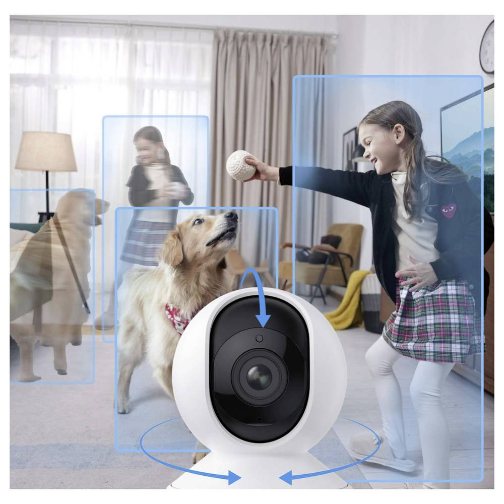 Reolink E Series E340 — внутренняя PTZ-камера с поддержкой 4K и Wi-Fi 6, функцией автоматического слежения, разрешением 8 Мп и слотом для карт microSD объемом до 512 ГБ