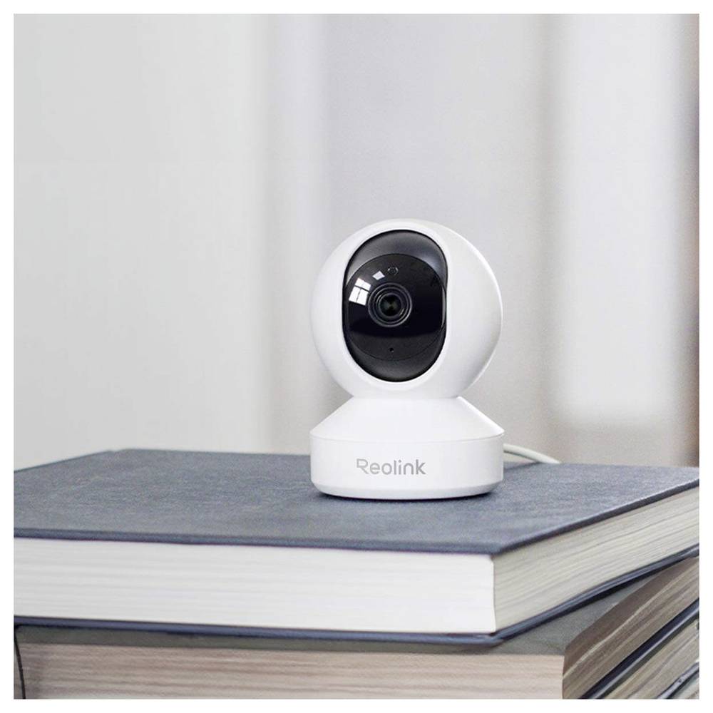 Reolink E Series E340 — внутренняя PTZ-камера с поддержкой 4K и Wi-Fi 6, функцией автоматического слежения, разрешением 8 Мп и слотом для карт microSD объемом до 512 ГБ