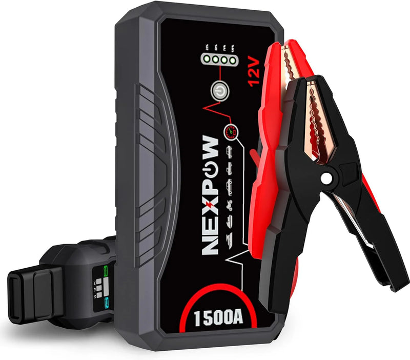 NEXPOW Q10S – 12 V auto startētājs & portatīvais akumulators 1500A/ 12800mAh