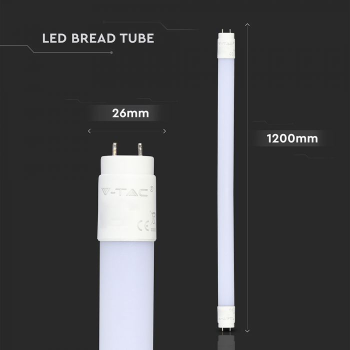 T8 18W(1530Lm) 120cm LED spuldze pārtikas izgaismošanai, V-TAC