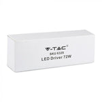 72W  DC:30-42V 0.4A 1600mA V-TAC barošanas bloks LED paneļiem, IP20, balts