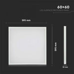 36W(3960Lm) LED Panelis 595x595x30mm(600x600mm), 2IN1, V-TAC, neitrāli balta gaisma 4000K, komplektā ar barošanās bloku
