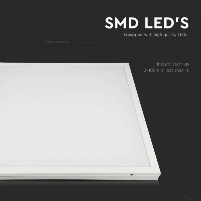 36W(3960Lm) LED Panelis 595x595x30mm(600x600mm), 2IN1, V-TAC, neitrāli balta gaisma 4000K, komplektā ar barošanās bloku