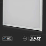 36W(3960Lm) LED Panelis 595x595x30mm(600x600mm), 2IN1, V-TAC, neitrāli balta gaisma 4000K, komplektā ar barošanās bloku