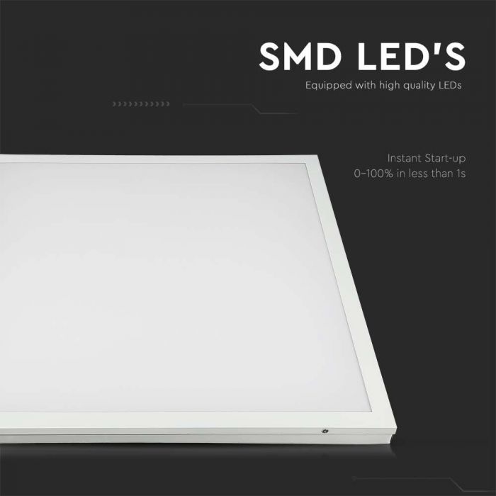 36W (3960Lm) LED-paneel 595x595mm (600x600mm), V-TAC, 6400K külmvalge valgus, tarnitakse koos toiteplokiga.