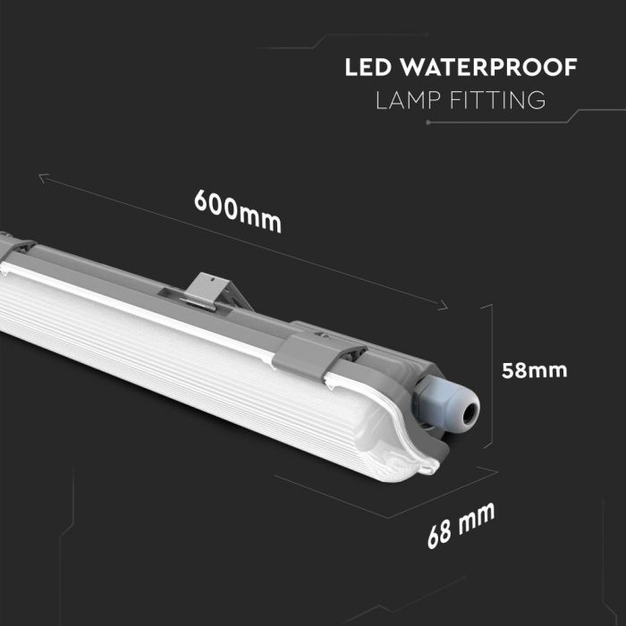 18W(1700Lm) 120cm LED T8 bulb luminaire, IP65 waterproof, V-TAC, cold white light 6400K