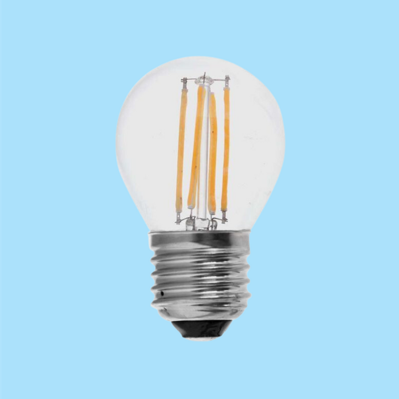 E27 4W(400Lm) LED-lampa Filament, glas, G45, V-TAC, IP20, kallvitt ljus 6500K