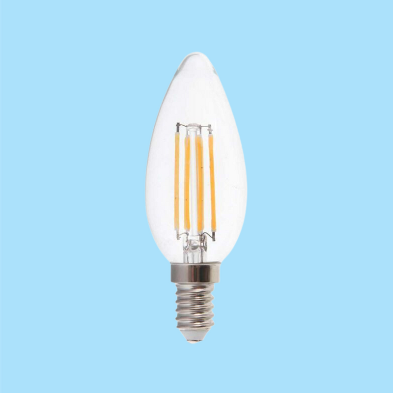 E27 6W(600Lm) LED-lampa Glödtråd ljusform, glas, V-TAC, IP20, kallvitt ljus 6500K