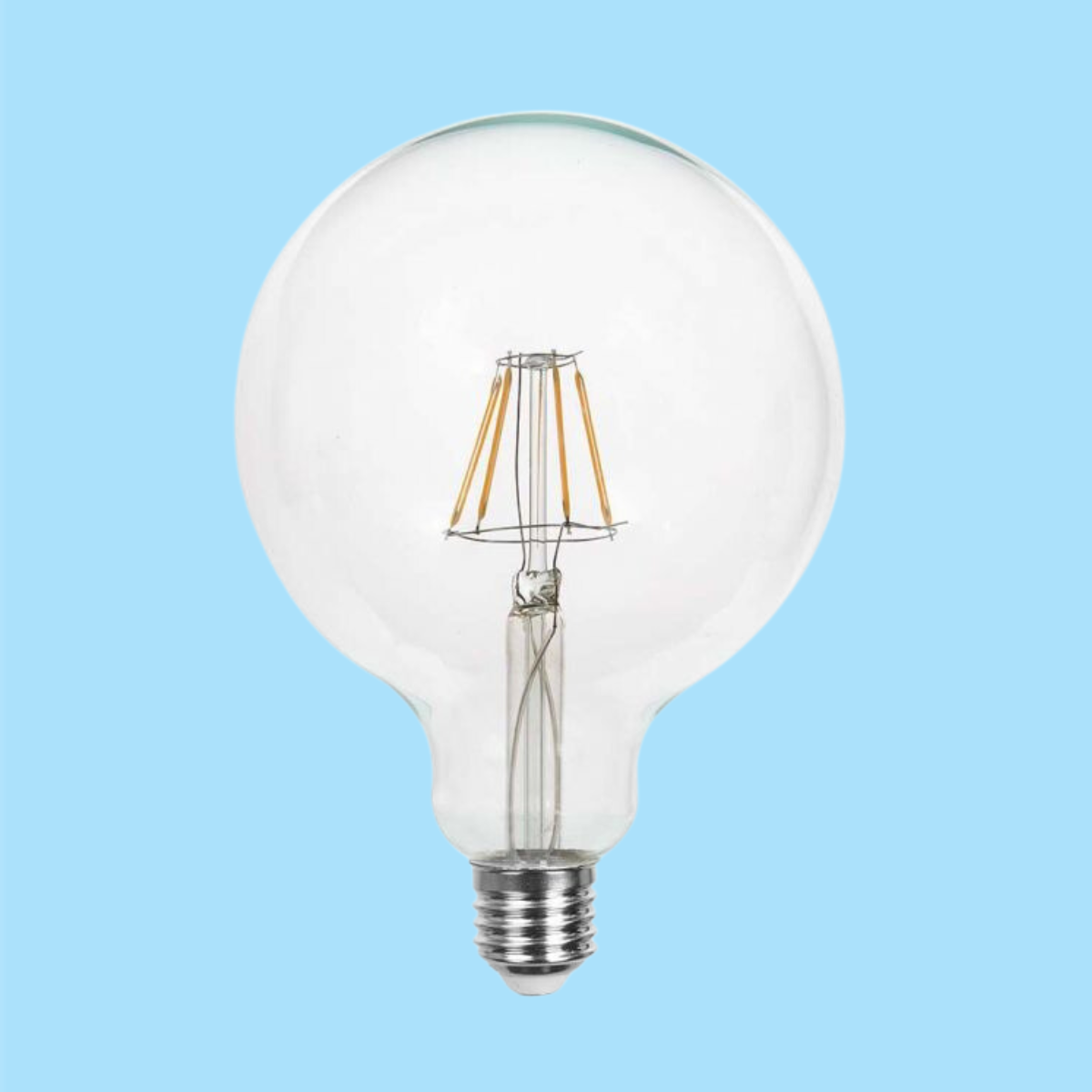E27 12W(1521Lm) LED Spuldze Filament, G125, stikls, V-TAC, IP20, auksti balta gaisma 6500K