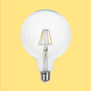 E27 12W(1521Lm) LED-lambi hõõgniit, G125, klaas, V-TAC, IP20, soe valge valgus 3000K