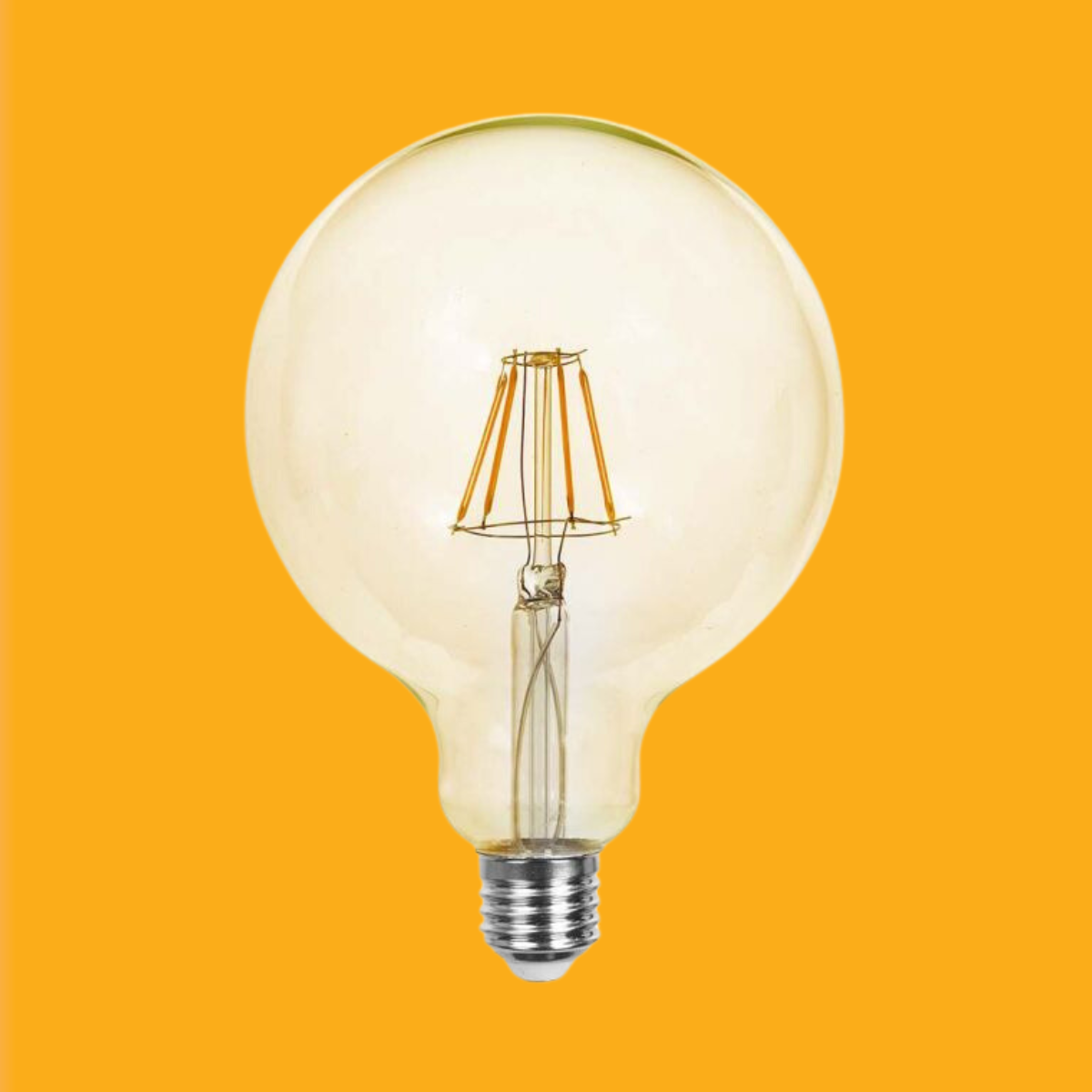 E27 12W(1350Lm) LED-lampa Filament, bärnstensfärgad, G125, glas, V-TAC, IP20, varmvitt ljus 2200K