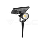 2W(40Lm) LED solcellsarmatur för trädgård, V-TAC, IP65, svart, neutralvit 4000K