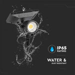 2W(40Lm) LED solcellsarmatur för trädgård, V-TAC, IP65, svart, neutralvit 4000K