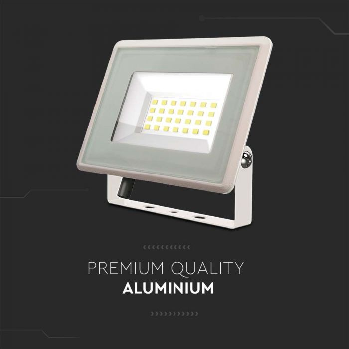 20W(1650Lm) LED-strålkastare, V-TAC, IP65, vit, kallvit 6400K
