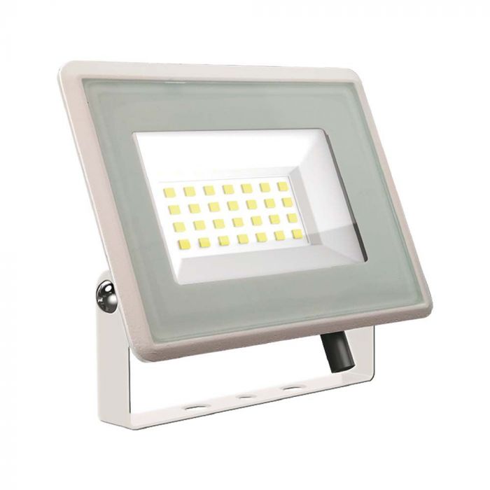20W(1650Lm) LED prožektors, V-TAC, IP65, balts, auksti balta gaisma 6400K