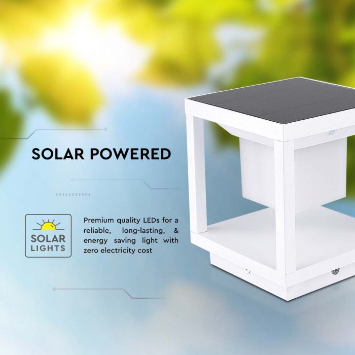 2W(90Lm) LED solārais dārza gaismeklis, V-TAC, IP65, silti balta gaisma 3000K