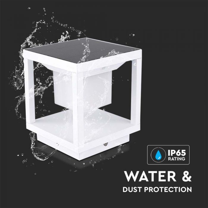 2W(90Lm) LED solar garden luminaire, V-TAC, IP65, warm white light 3000K