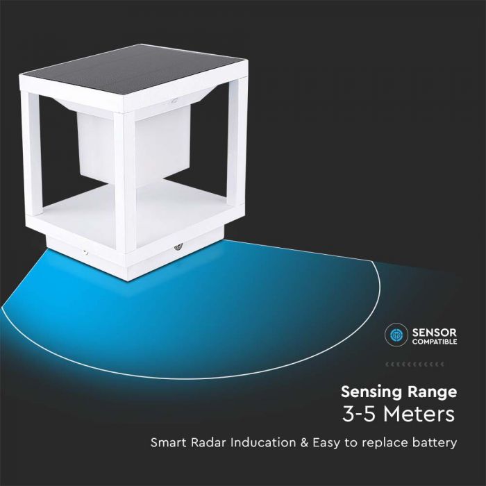 2W(90Lm) LED solar garden luminaire, V-TAC, IP65, warm white light 3000K