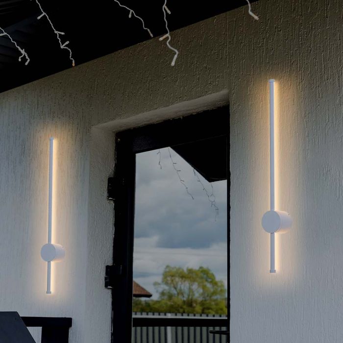 12W(1590Lm) LED Fasādes gaismeklis, V-TAC, IP65, balts, neitrāli balta gaisma 4000K