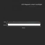 12W (1200Lm) LED SMART magnetiline rööpmelvalgusti, V-TAC, DC:48V, IP20, must, 3IN1