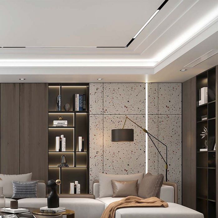 20W(2100Lm) LED SMART magnētiskais sliežu gaismeklis, V-TAC,  DC:48V, IP20, melns, 3IN1