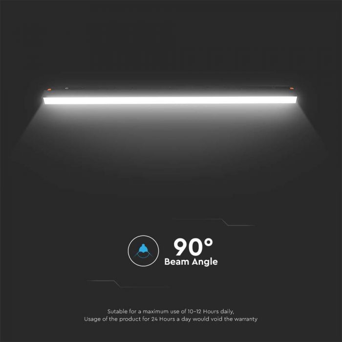 20W(2100Lm) LED SMART magnētiskais sliežu gaismeklis, V-TAC,  DC:48V, IP20, melns, 3IN1