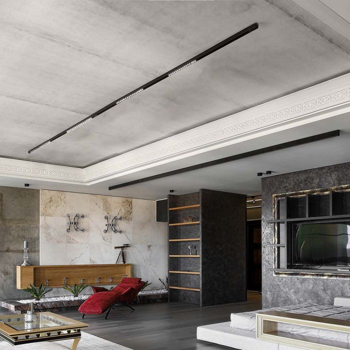 14W(1300Lm) LED SMART магнитный трековый светильник, V-TAC, DC:48V, IP20, черный, 3IN1