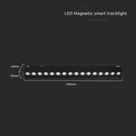 14W(1300Lm) LED SMART magnetic track light, V-TAC, DC:48V, IP20, black, 3IN1