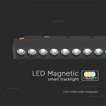 14W(1300Lm) LED SMART magnetic track light, V-TAC, DC:48V, IP20, black, 3IN1
