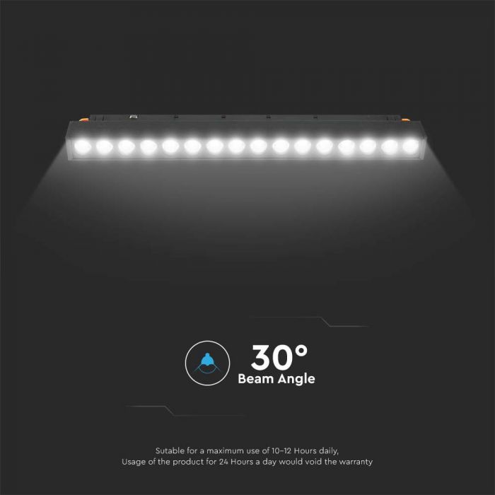 14W(1300Lm) LED SMART magnetic track light, V-TAC, DC:48V, IP20, black, 3IN1