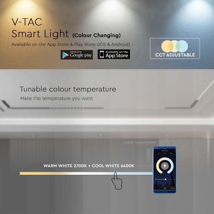 14W(1300Lm) LED SMART magnetic track light, V-TAC, DC:48V, IP20, black, 3IN1