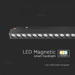 20W(2000Lm) LED SMART magnetiline rööpmelvalgusti, V-TAC, DC:48V, IP20, must, 3IN1