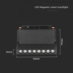 10W(900Lm) LED SMART magnetiline raidvalgusti, V-TAC, DC:48V, IP20, must, 3IN1