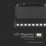 10W(900Lm) LED SMART magnetiline raidvalgusti, V-TAC, DC:48V, IP20, must, 3IN1
