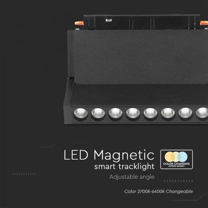 10W(900Lm) LED SMART magnetiline raidvalgusti, V-TAC, DC:48V, IP20, must, 3IN1