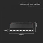 10W(900Lm) LED SMART magnetiline raidvalgusti, V-TA, IP20, must, 3IN1