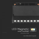10W(900Lm) LED SMART magnētiskais sliežu gaismeklis, V-TA, IP20, melns, 3IN1
