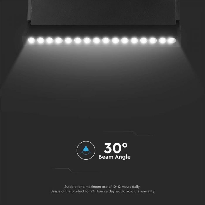 10W(900Lm) LED SMART magnetiline raidvalgusti, V-TA, IP20, must, 3IN1