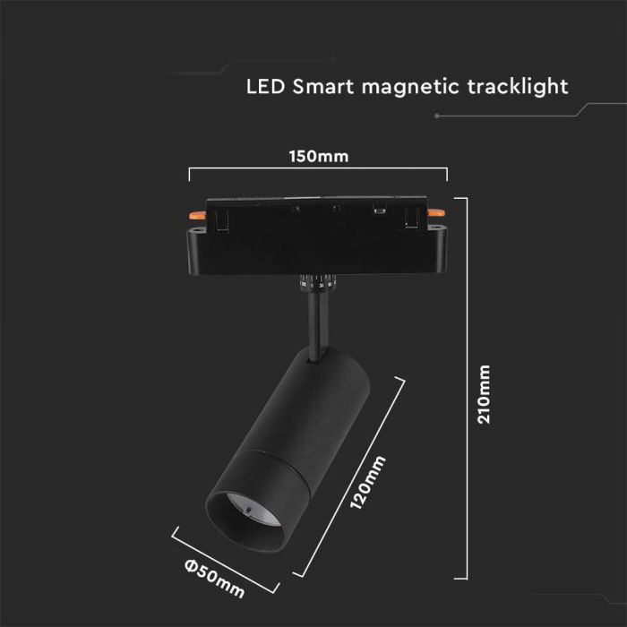 8W (700Lm) LED SMART magnetiline raidvalgusti, V-TAC, DC:48V, IP20, 3IN1