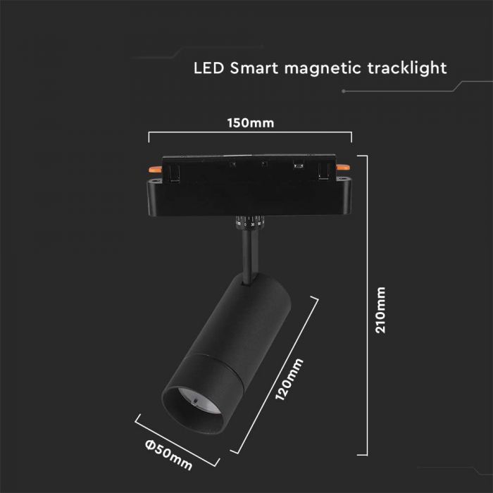 8W(700Lm) LED SMART magnetic track system light, V-TAC, DC:48V, IP20, 3IN1