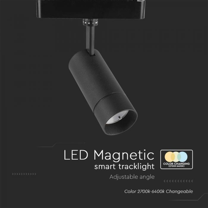 8W(700Lm) LED SMART magnētiskais sliežu sistēmas gaismeklis, V-TAC,  DC:48V, IP20, 3IN1