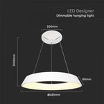 48W(5000Lm) LED TRIAC dimmable ceiling light, IP20, V-TAC, warm white light 3000K