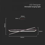 45W(4470Lm) LED TRIAC dizaina gaismeklis, V-TAC, IP20, melns, dimmējams, 1140x160x1580mm, silti balta gaisma 3000K