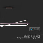 45W(4470Lm) LED TRIAC dizaina gaismeklis, V-TAC, IP20, melns, dimmējams, 1140x160x1580mm, silti balta gaisma 3000K
