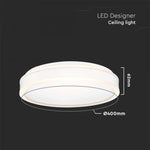 38W(4050Lm) LED-takarmatur, V-TAC, rund, vit finish, neutralvit 4000K