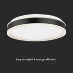 38W(4050Lm) LED-takarmatur, V-TAC, rund, svart finish, neutralvit 4000K